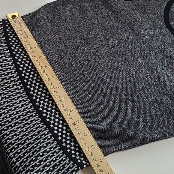 41 HAWTHORN FIT & FLARE SLEEVELESS GRAY BLACK STRETCH CAREER DRESS M MEDIUM - Picture 3 of 11